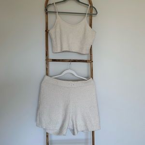 H&M Faux Sherling Robe, Tank and Shorts Set